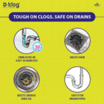 D-Klog Drain Cleaner Powder (45g x 1 Units), Removes Clogs, Blockages in Washbasin, Septic Tank, Sinks, Pipes within 30 mins | Drain expert | Sink cleaner| Toilet Cleaner - Image 3