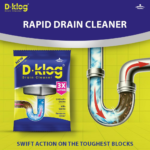 D-Klog Drain Cleaner Powder (45g x 1 Units), Removes Clogs, Blockages in Washbasin, Septic Tank, Sinks, Pipes within 30 mins | Drain expert | Sink cleaner| Toilet Cleaner - Image 2
